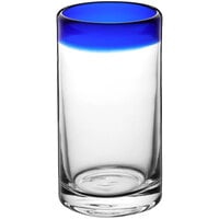Acopa Tropic 16 oz. Cooler Glass with Blue Rim - 12/Case