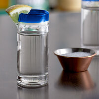 Acopa Tropic 3 oz. Shooter Glass with Blue Rim - 12/Case