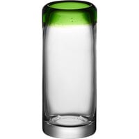 Acopa Tropic 3 oz. Shooter Glass with Green Rim - 12/Case