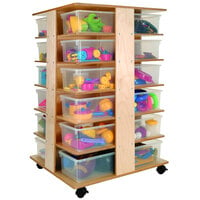 Whitney Brothers WB0702 24-Tray Mobile Storage Tower - 28 1/2 inch x 24 inch x 41 11/16 inch