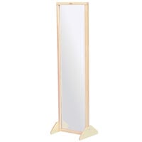 Whitney Brothers WB0338 11 1/2 inch x 49 inch x 13 3/16 inch Children's Maple Wood Framed Mirror with Stand
