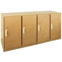 Whitney Brothers WB0716 Locking Four-Section Storage Cabinet - 15 11/16 inch x 47 1/2 inch x 24 11/16 inch