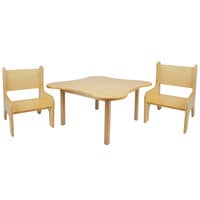 Whitney Brothers WB0181 29 1/2 inch Flower Shaped Wood Children's Table with Two Toddler Chairs
