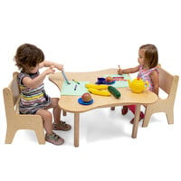 Whitney Brothers WB0181 29 1/2 inch Flower Shaped Wood Children's Table with Two Toddler Chairs