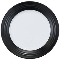 Elite Global Solutions D897GM-BW Durango Formal 9" Black / White Round Two-Tone Melamine Plate - 6/Case