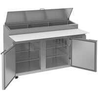 Beverage-Air DP67HC-CL 67 inch 2 Door Clear Lid Refrigerated Pizza Prep Table