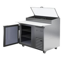 Beverage-Air DP46HC-CL 46 inch 1 Door Clear Lid Refrigerated Pizza Prep Table