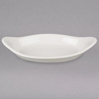 Hall China HL5300AWHA 22 oz. Ivory (American White) Oval China Rarebit / Au Gratin Dish - 12/Case