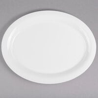 GET OP-135-DW Diamond White 13 1/2" x 10 1/4" Narrow Rim Oval Platter - 12/Case