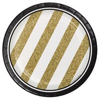 Creative Converting 317547 7" Black and Gold Paper Plate - 96/Case