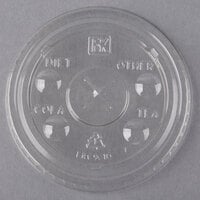 Fabri-Kal LKC9/10 Kal-Clear / Nexclear 7 and 10 oz. Clear Plastic Flat Lid with Flavor Buttons and Straw Slot - 100/Pack
