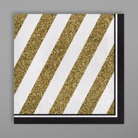 Creative Converting 317536 Black and Gold 2-Ply Napkin - 192/Case