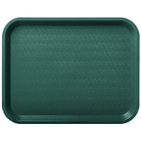 Carlisle CT101408 Cafe 10 inch x 14 inch Forest Green Standard Plastic Fast Food Tray
