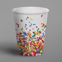 Creative Converting 324666 9 oz. Confetti Sprinkles Paper Hot / Cold Cup - 96/Case
