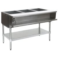 Eagle Group WT3-240 Three Pan Sealed Well Electric Water Bath Steam Table with Galvanized Open Base - 240V
