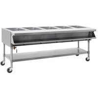 Eagle Group SPHT5-240-3 Five Pan Sealed Well Portable Hot Food Table with Undershelf - 240V, 3 Phase