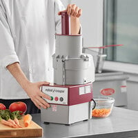 Robot Coupe R2 DICE Combination Food Processor with 3 Qt. / 3 Liter Gray Bowl, Continuous Feed & 4 Discs - 2 hp