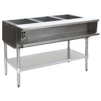 Eagle Group WT3-208 Three Pan Sealed Well Electric Water Bath Steam Table with Galvanized Open Base - 208V