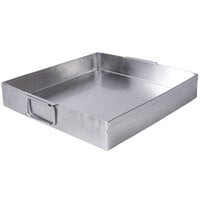 Elite Global Solutions SS12152 15 inch x 12 inch x 2 inch Rectangular Stainless Steel Food Pan Tray with Handles