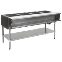 Eagle Group SWT4-208 Four Pan Sealed Well Electric Water Bath Steam Table with Stainless Steel Open Base - 208V