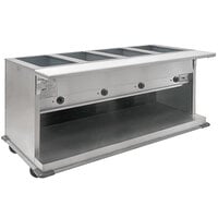 Eagle Group PHT4OB-240-3 Four Pan Open Well Portable Electric Hot Food Table with Open Front - 240V, 3 Phase