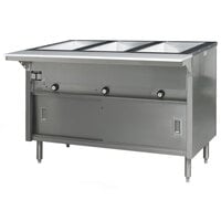 Eagle Group HT3CB-240 Spec Master Series Three Pan Open Well Electric Hot Food Table with Sliding Doors - 240V