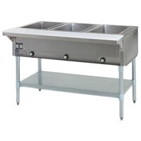 Eagle Group DHT3-240-3 Three Pan Open Well Electric Hot Food Table with Galvanized Base - 240V, 3 Phase