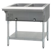 Eagle Group DHT2-240-3 Two Pan Open Well Electric Hot Food Table with Galvanized Base - 240V, 3 Phase