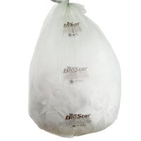 60 Gallon 38 inch X 58 inch Compostable Trash Can Liner 1 Mils - 100/Case