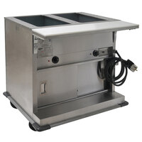 Eagle Group PHT2CB-240 Two Pan Open Well Portable Electric Hot Food Table with Sliding Doors - 240V