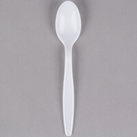 Visions White Heavy Weight Plastic Teaspoon - Pack of 100