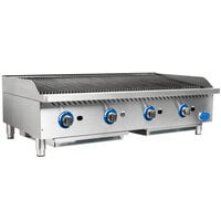 Globe GCB48G-SR 48 inch Gas Charbroiler with Stainless Steel Radiants - 160,000 BTU