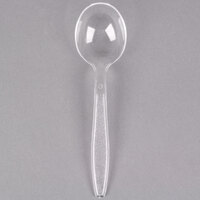 Visions Clear Heavy Weight Plastic Soup Spoon - Pack of 100