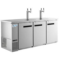 Avantco UDD-378-HC-S Stainless Steel Kegerator / Beer Dispenser with 2 Double Tap Towers - (4) 1/2 Keg Capacity