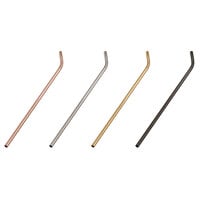 American Metalcraft STWG10 10 inch Gold Stainless Steel Reusable Bent Straw - 12/Pack