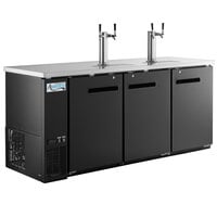 Avantco UDD-378-HC Black Kegerator / Beer Dispenser with 2 Double Tap Towers - (4) 1/2 Keg Capacity