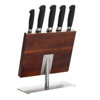 Mercer Culinary M21942 Genesis® 6-Piece Knife Set and Acacia Magnetic Board with Stainless Steel Base