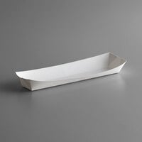 11" x 3 3/4" x 1 3/8" White Paper Hot Dog Tray - 1000/Case