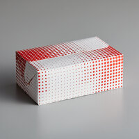 7" x 4 1/4" x 2 3/4" Red Plaid / Dot Take-Out Lunch / Chicken Box with Fast Top - 250/Case