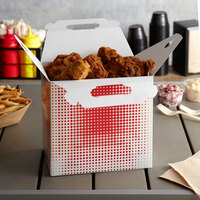 8 inch x 5 inch x 8 inch Red Plaid Barn Take-Out Lunch / Chicken Box - 125/Case