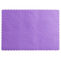 Choice 10" x 14" Lavender Colored Paper Placemat with Scalloped Edge   - 1000/Case