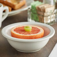 Choice 6 1/2 inch Ivory (American White) Rolled Edge Stoneware Grapefruit Bowl - 6/Pack