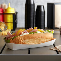 8 1/2 inch x 3 3/4 inch x 1 1/8 inch White Paper Hoagie Tray - 250/Pack