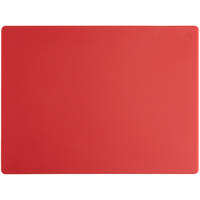 20" x 15" x 1/2" Red Polyethylene Cutting Board