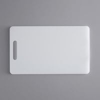 15 inch x 9 inch x 1/2 inch White Polyethylene Cutting Board with Handle