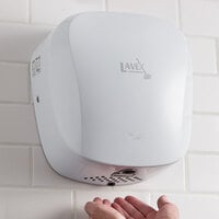 Lavex Janitorial White High Speed Automatic Hand Dryer with HEPA Filtration - 110-130V, 1450W