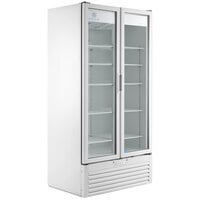 Beverage-Air MT34-1-W 39 1/2 inch Marketeer Series White Refrigerated Glass Door Merchandiser with LED Lighting