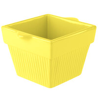 Tablecraft CW1460Y 1.5 Qt. Yellow Cast Aluminum Square Condiment Bowl