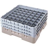 Cambro 49S434184 Beige Camrack Customizable 49 Compartment 5 1/4 inch Glass Rack