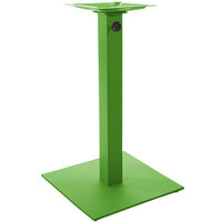 BFM Seating PHTB18SQLMU Margate Standard Height Outdoor / Indoor 18" Lime Square Table Base with Umbrella Hole